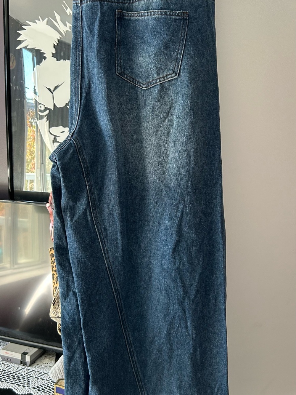 Women's Plus Size Blue Denim Wide Leg High Waisted Jeans